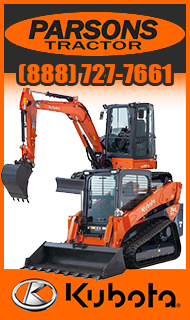 Parsons Tractor - Your Source for Kabota Equipment Sales, Service and Parts!